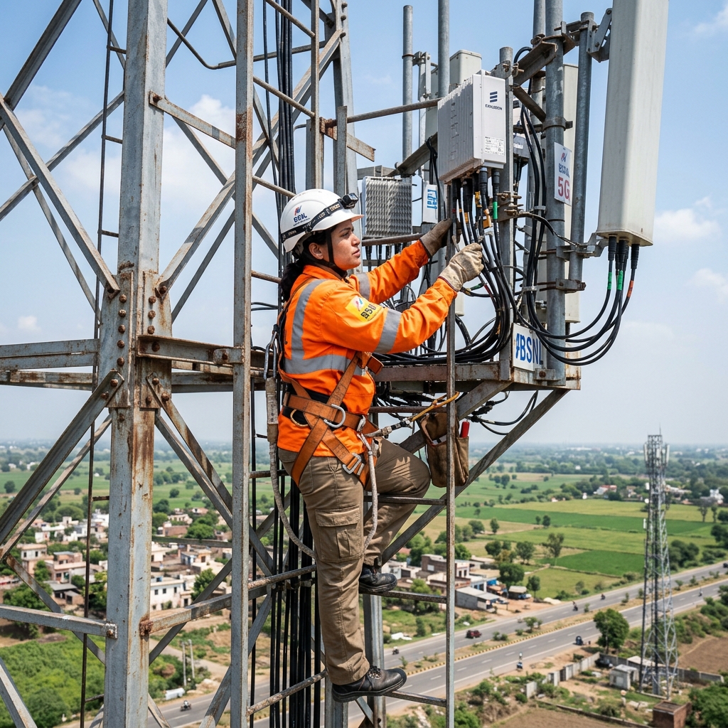 BSNL 5G Tower Installation Process
